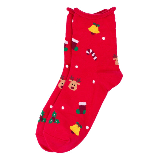Ladies Merry Icon Socks – Red