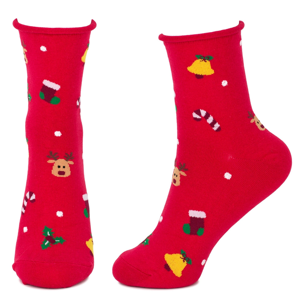 Ladies Merry Icon Socks – Red