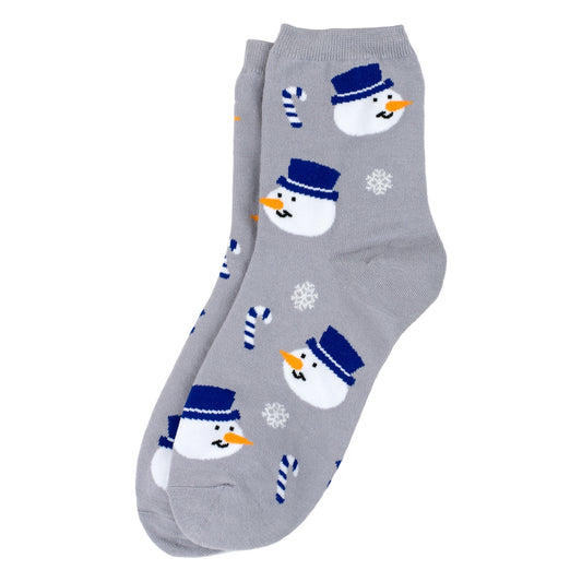 Ladies Candy Cane Snowman Socks – Grey