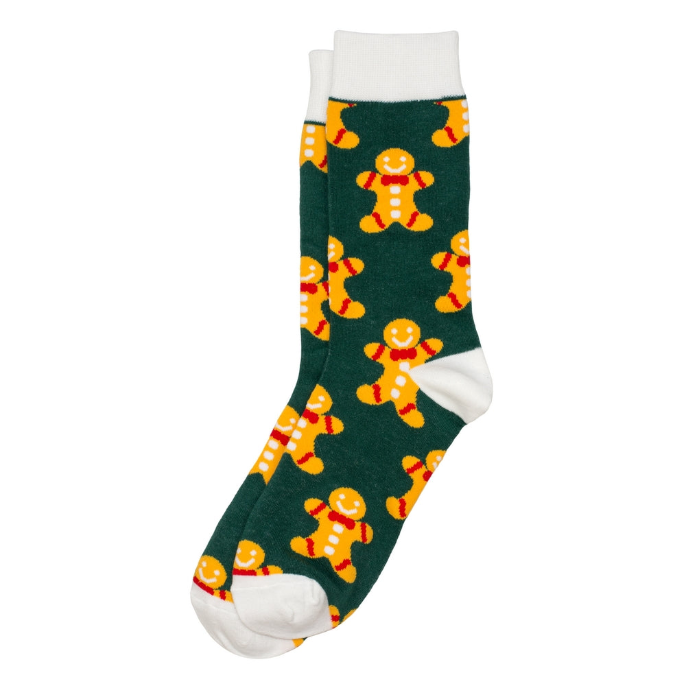 Men's Gingerbread Man Christmas Socks – Green