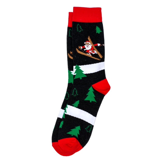 Men's Ski Santa Christmas Socks – Black