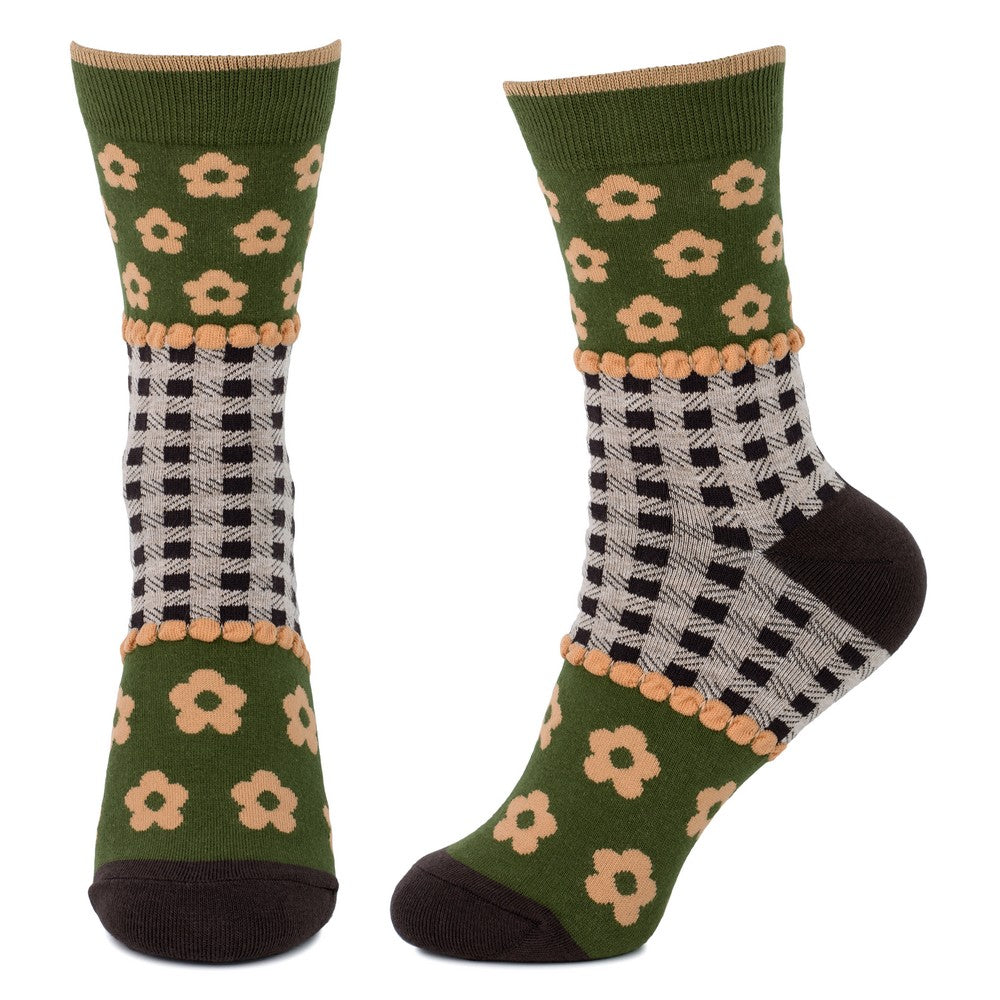 Ladies Artsy Folk Green Socks