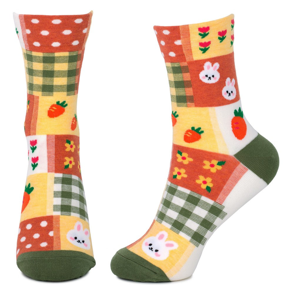 Ladies Patchwork Orange Socks