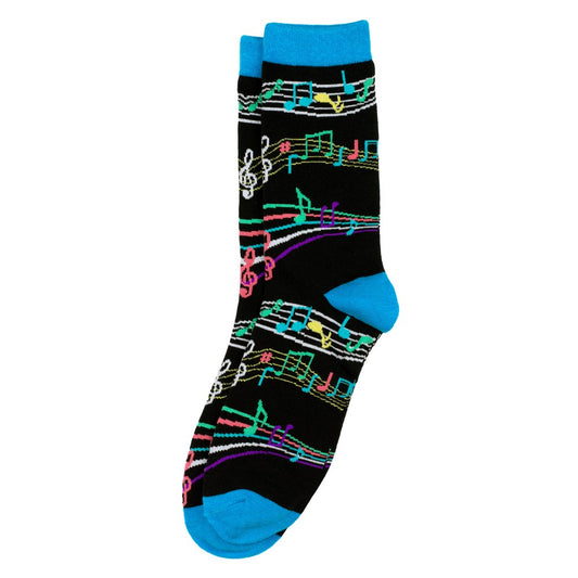 Ladies Music Note Multicoloured Socks