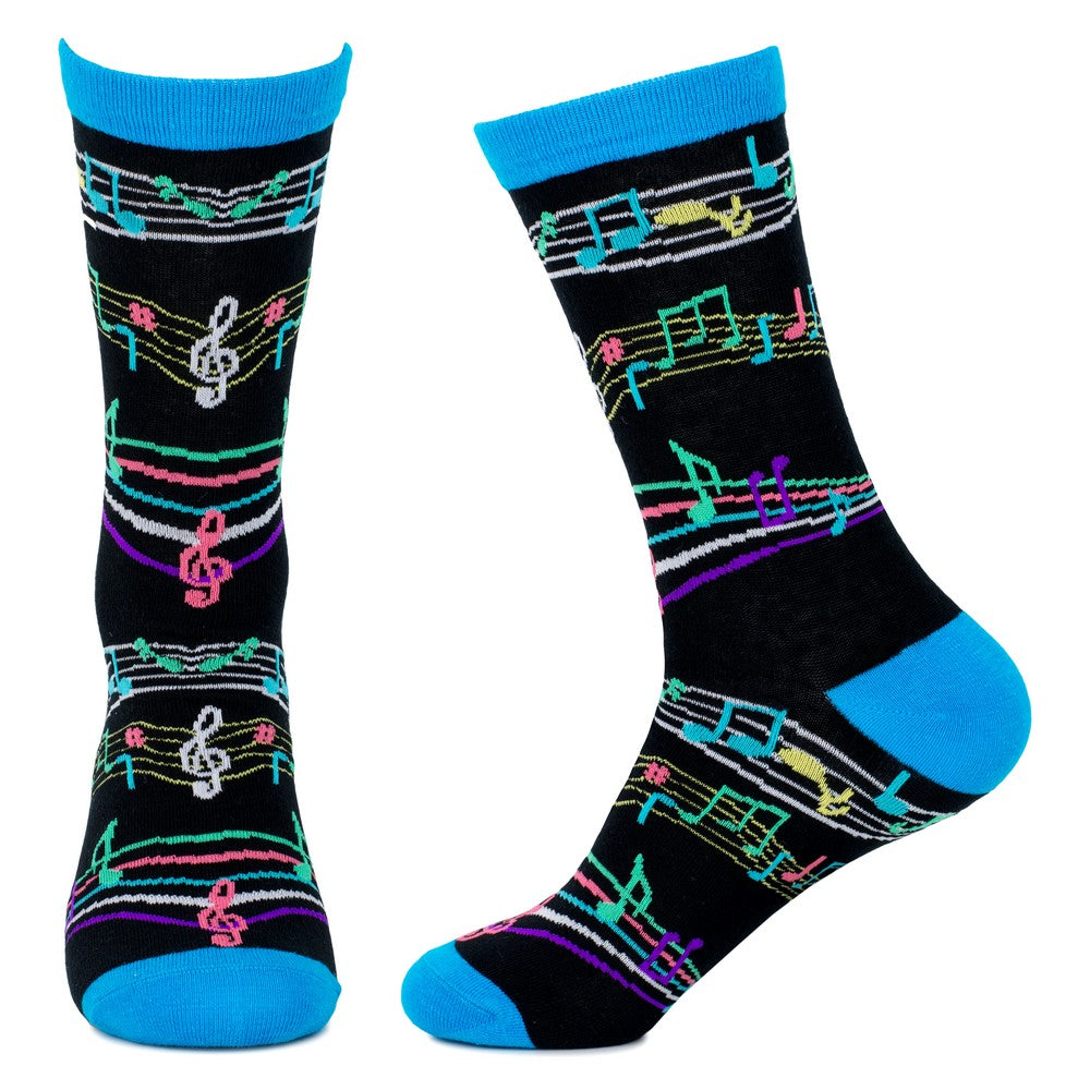 Ladies Music Note Multicoloured Socks