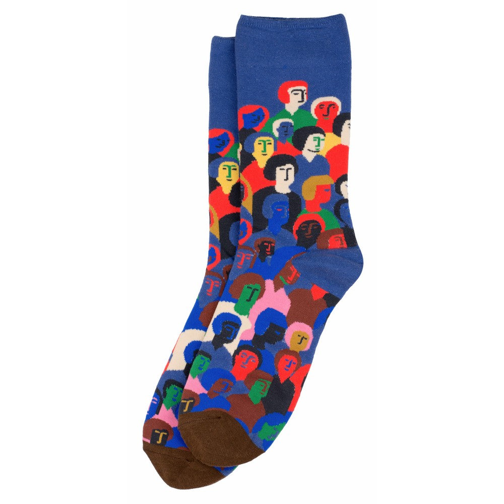 Gents Crowded People Multicoloured Socks