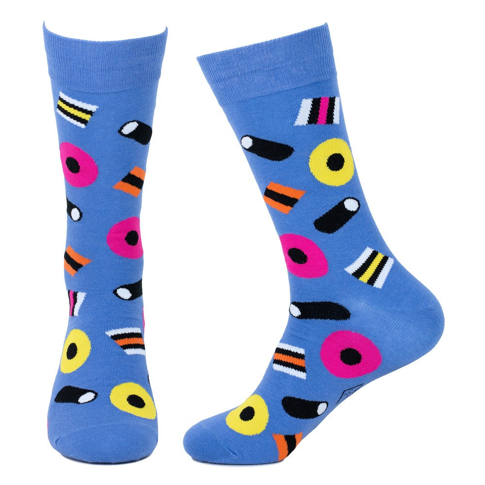 Gents Liquorice Allsorts Blue Socks