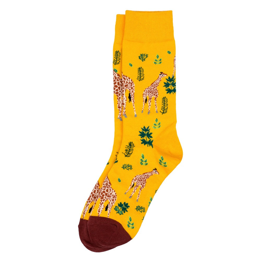 Ladies Savannah Giraffe Yellow Socks