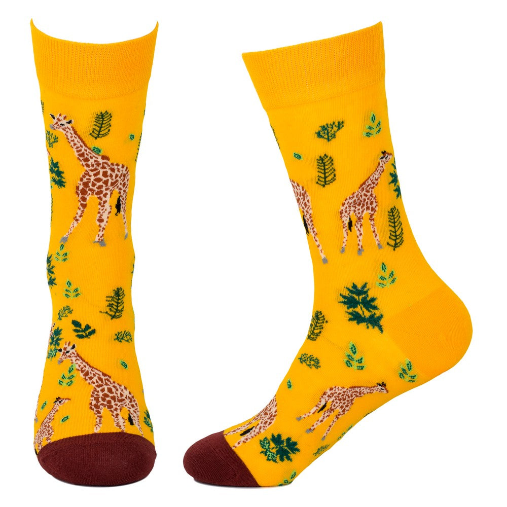 Ladies Savannah Giraffe Yellow Socks