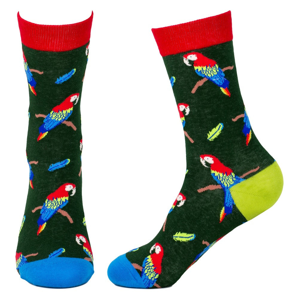 Ladies Parrot Flock Green Socks