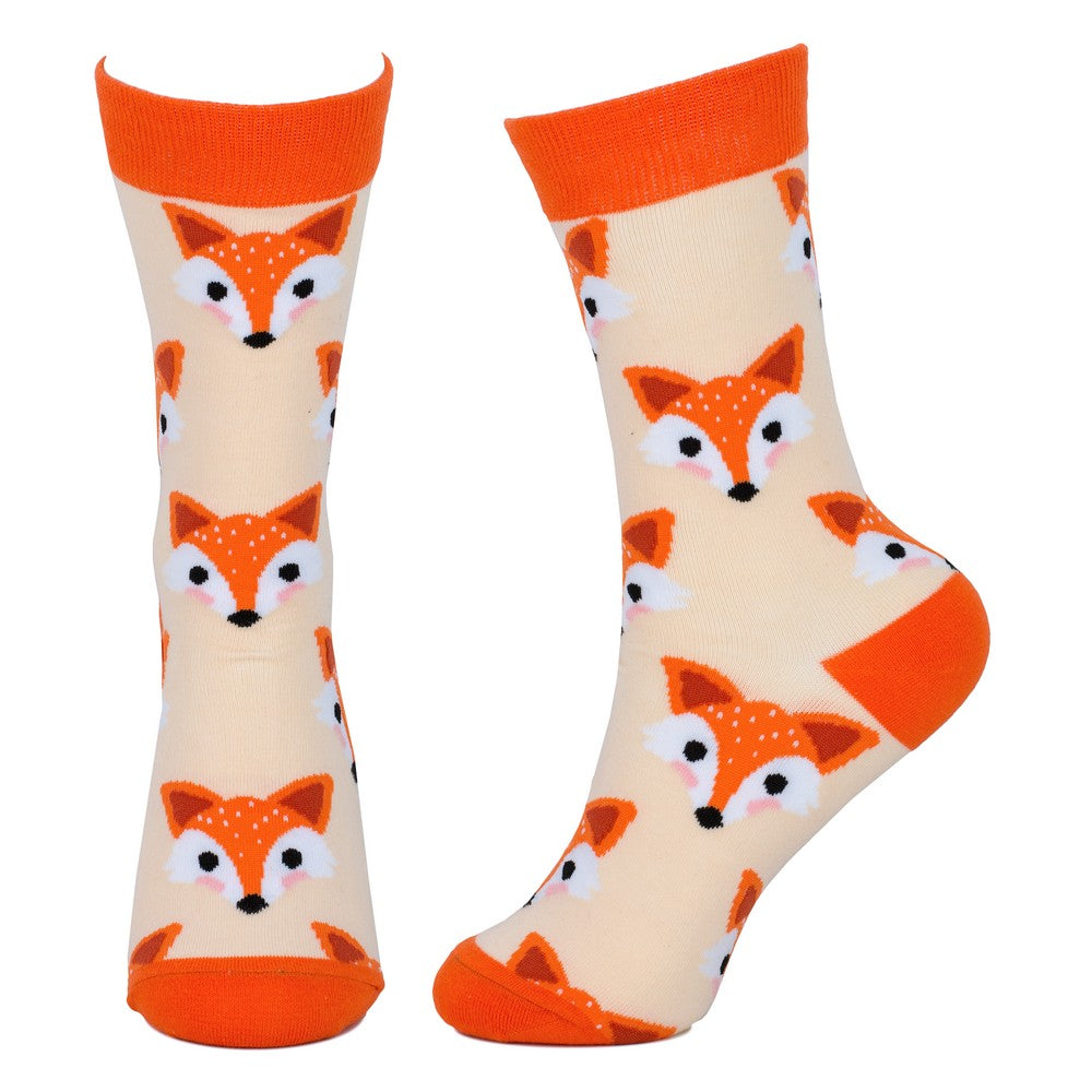 Ladies Fox Head Orange Socks