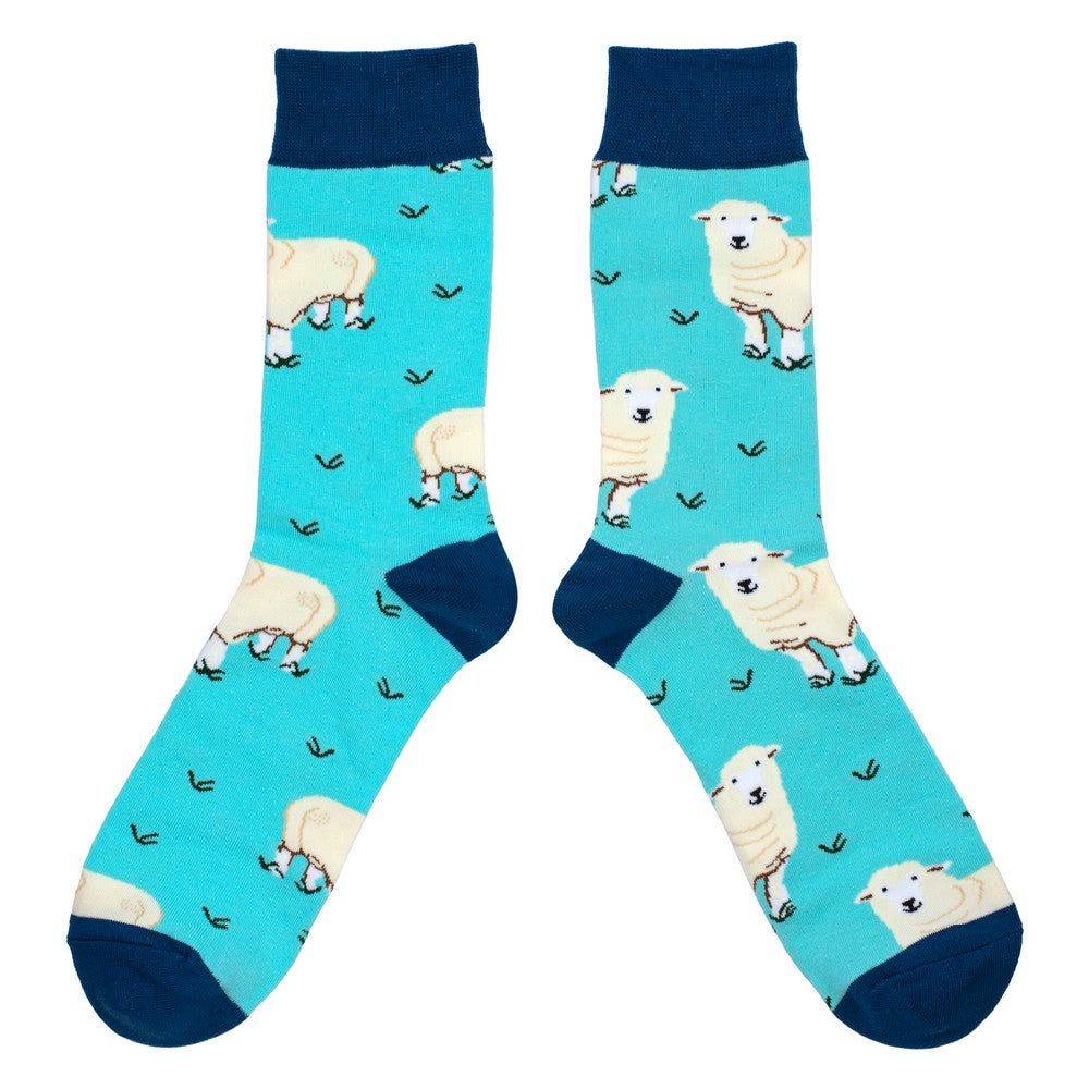 Gents Sheep Herd Blue Socks