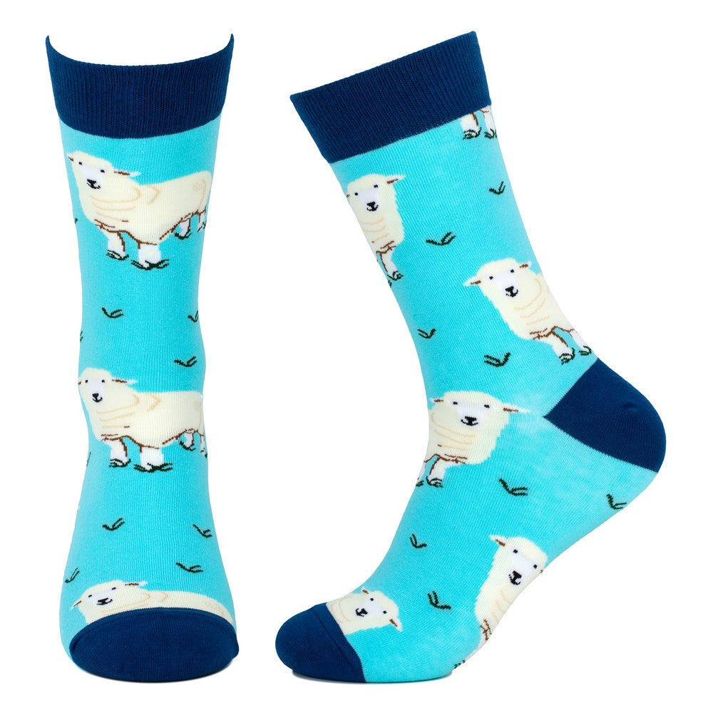 Gents Sheep Herd Blue Socks