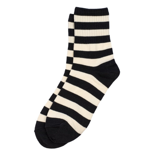 Ladies Standard Stripe Black Socks