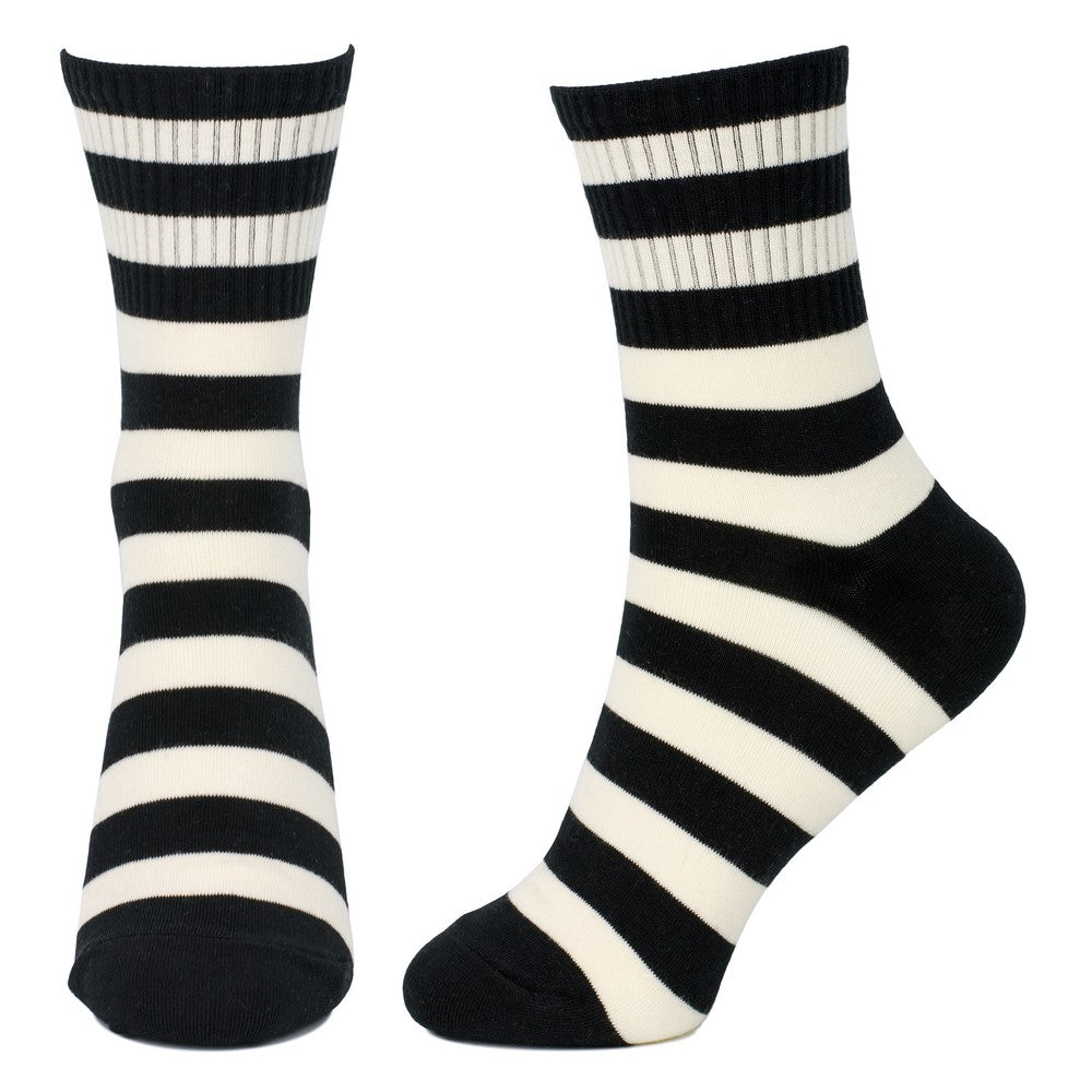 Ladies Standard Stripe Black Socks