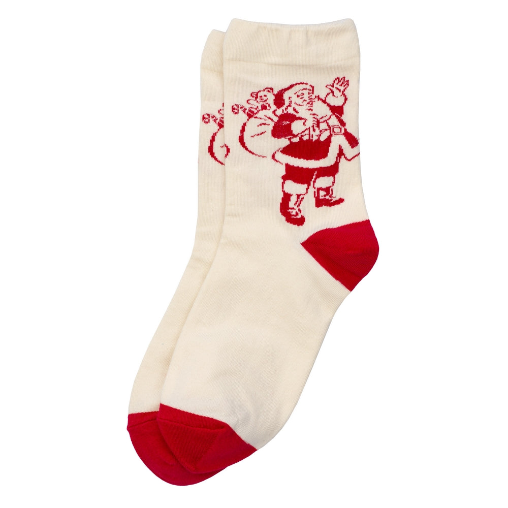 Ladies Santa Socks – Off White