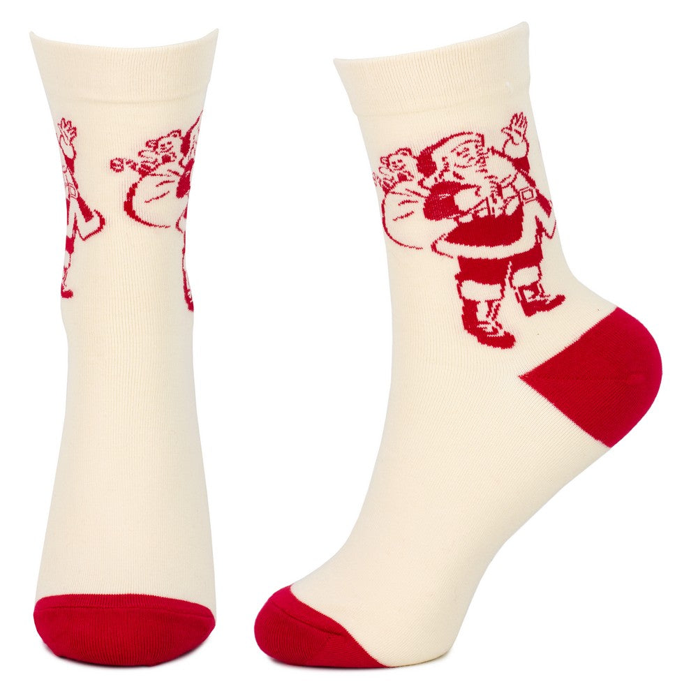 Ladies Santa Socks – Off White