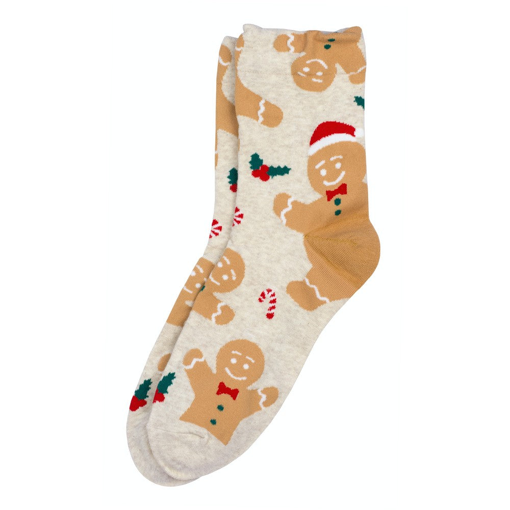 Ladies Gingerbread Heel Socks – Beige