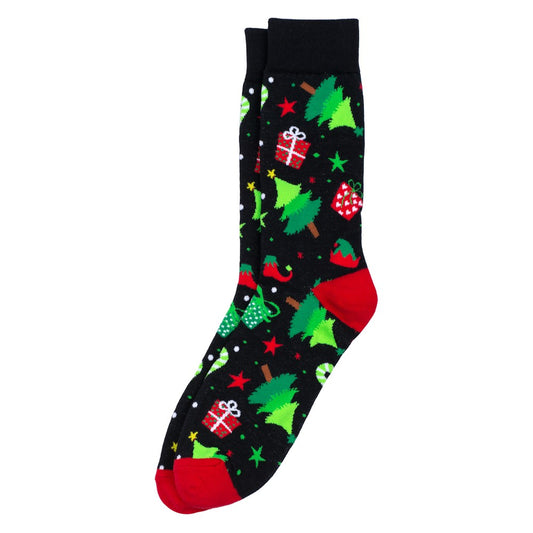 Men's Under the Christmas Tree Socks – Black