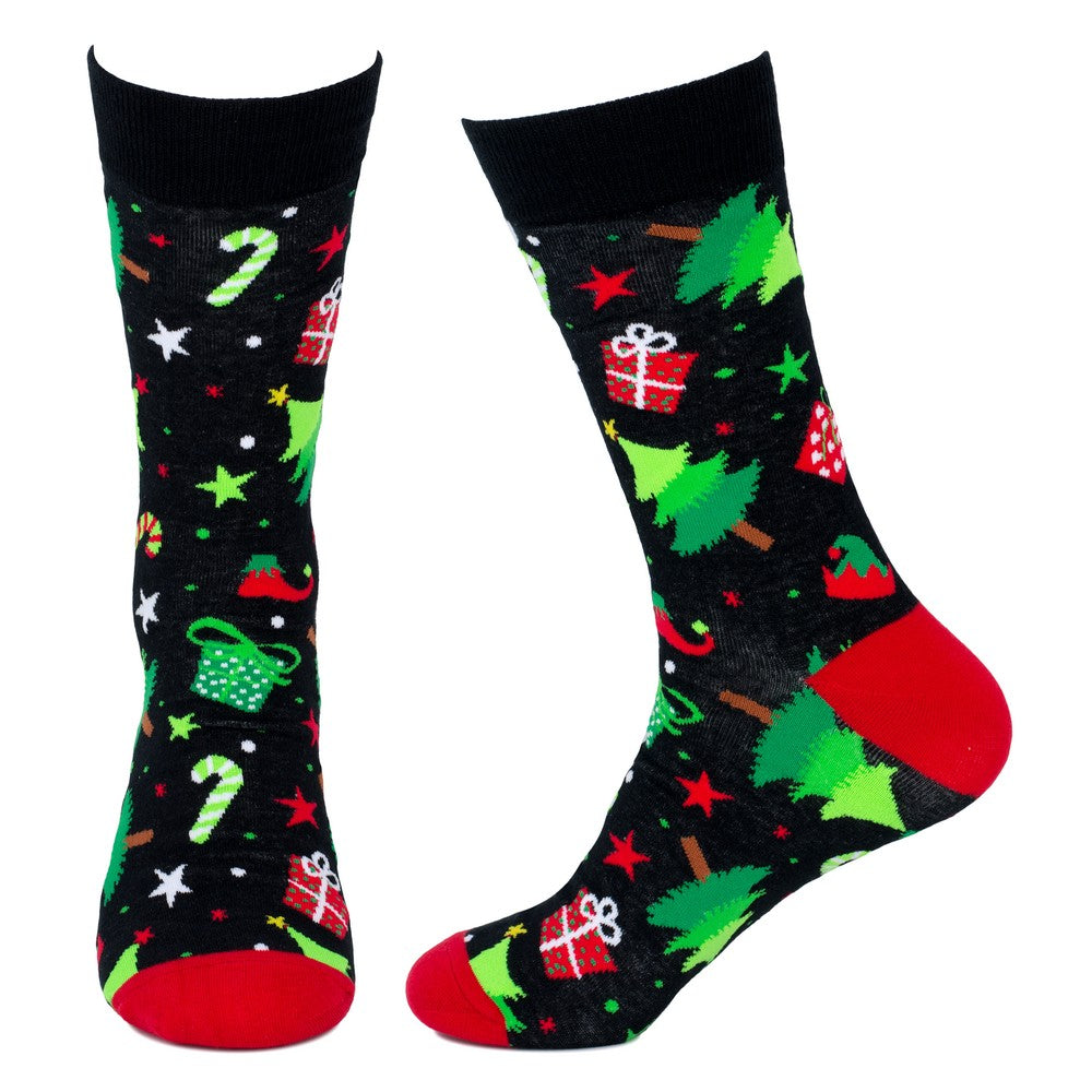 Men's Under the Christmas Tree Socks – Black