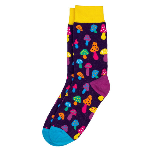 Ladies Multicoloured Funghi Navy Blue Socks