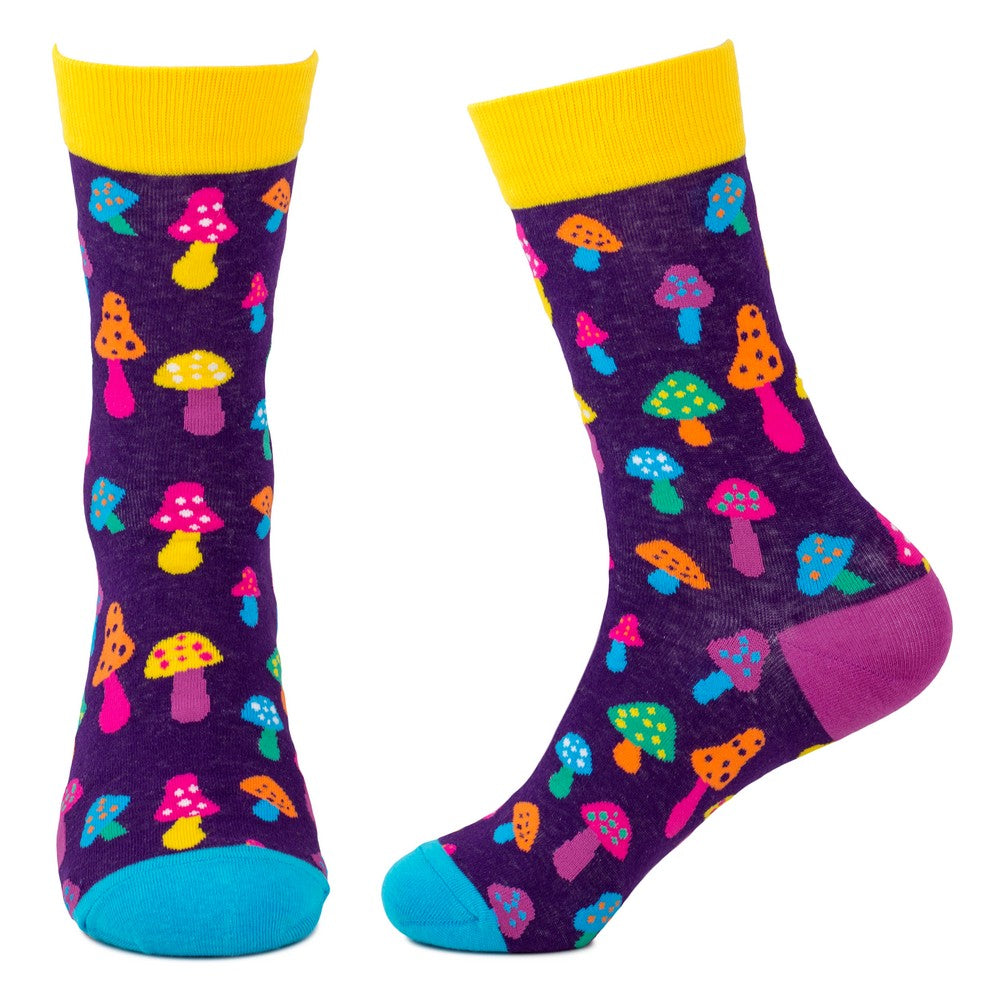 Ladies Multicoloured Funghi Navy Blue Socks