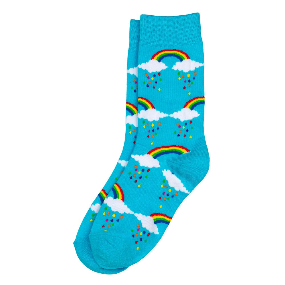 Ladies Clouds & Rainbows Light Blue Socks