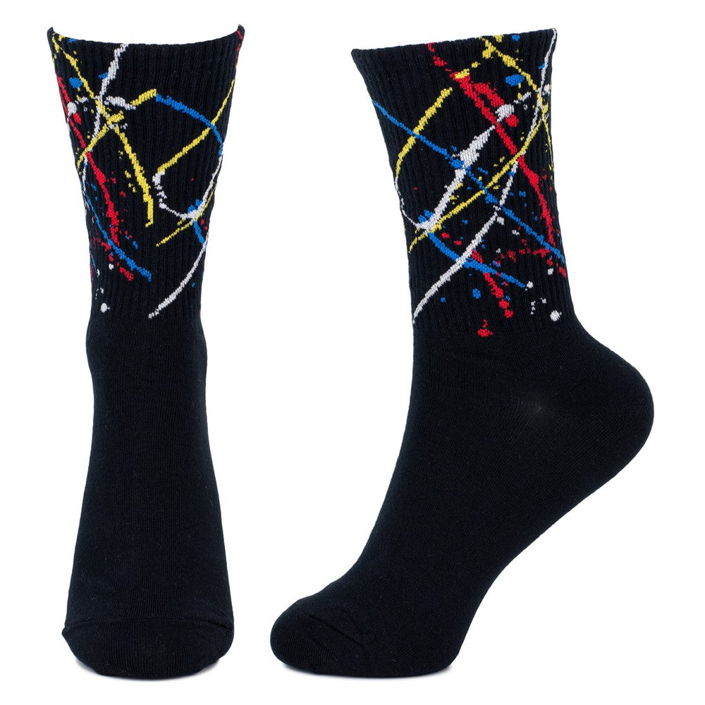 Men's Paint Splash Black Socks