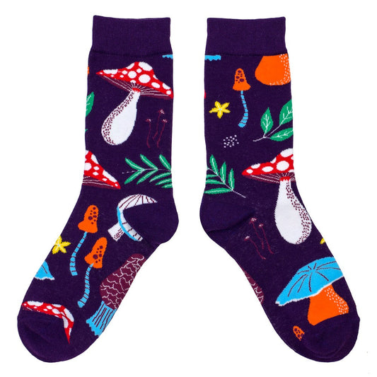 Ladies Fantastic Fungi Purple Socks