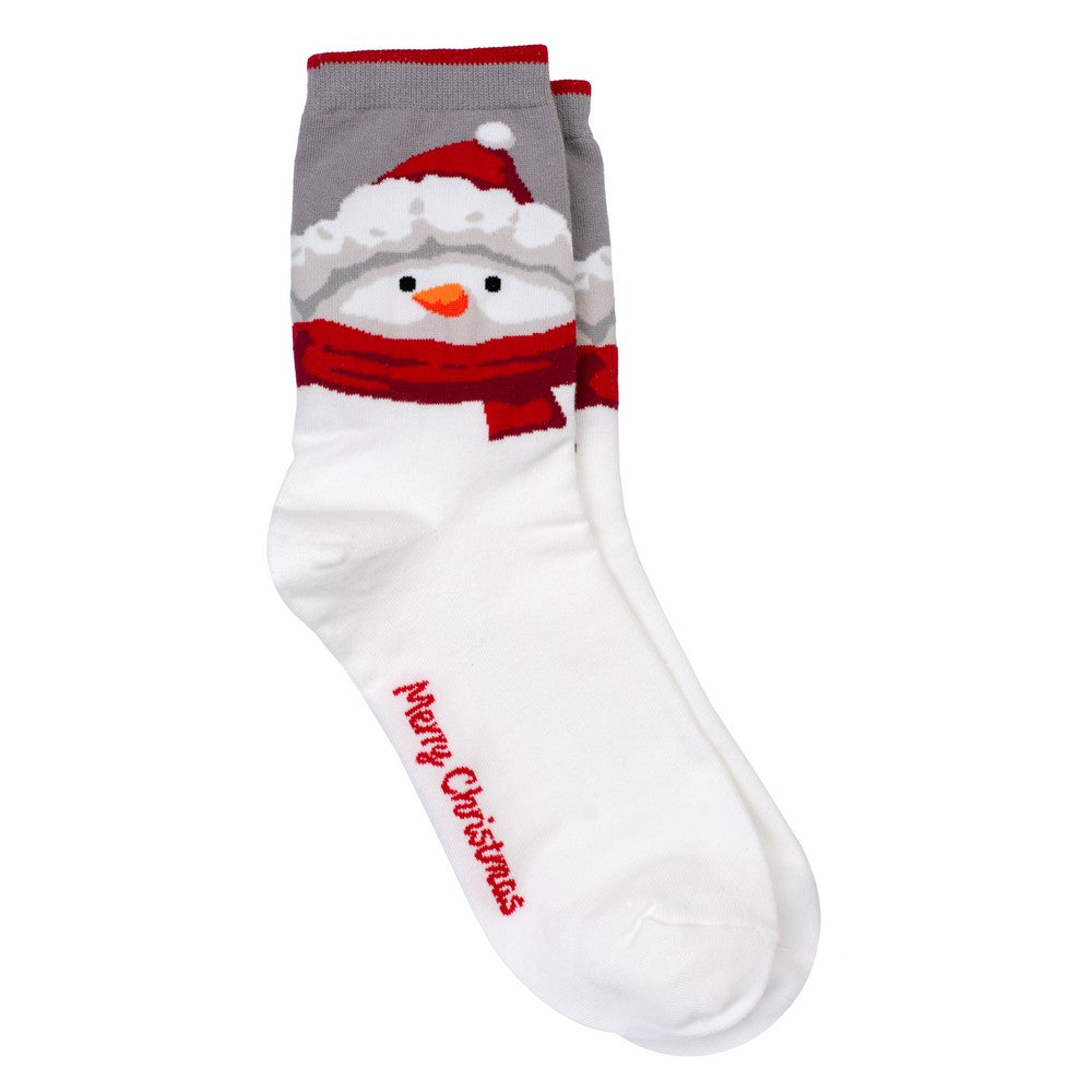 Ladies Jolly Snowman Christmas Socks