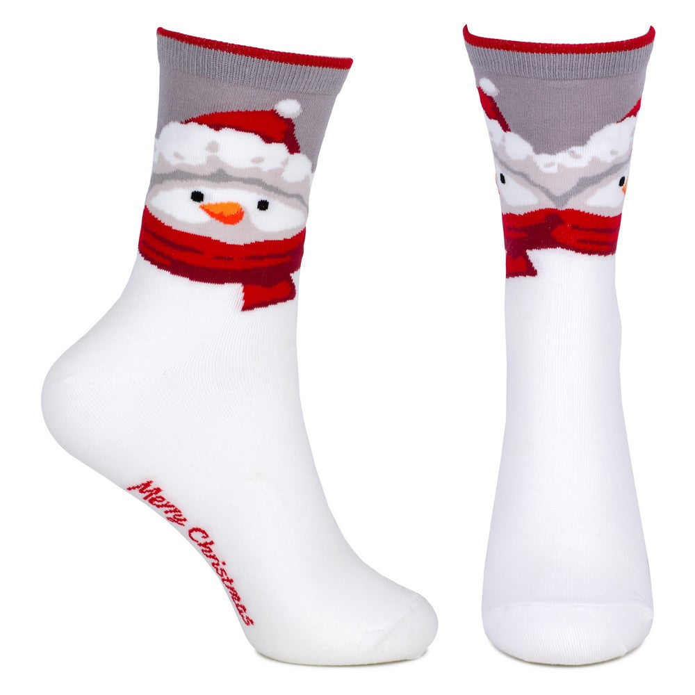 Ladies Jolly Snowman Christmas Socks