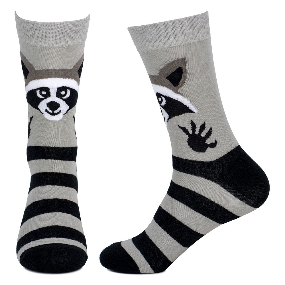 Gents Racoon Stripe Black & Grey Socks