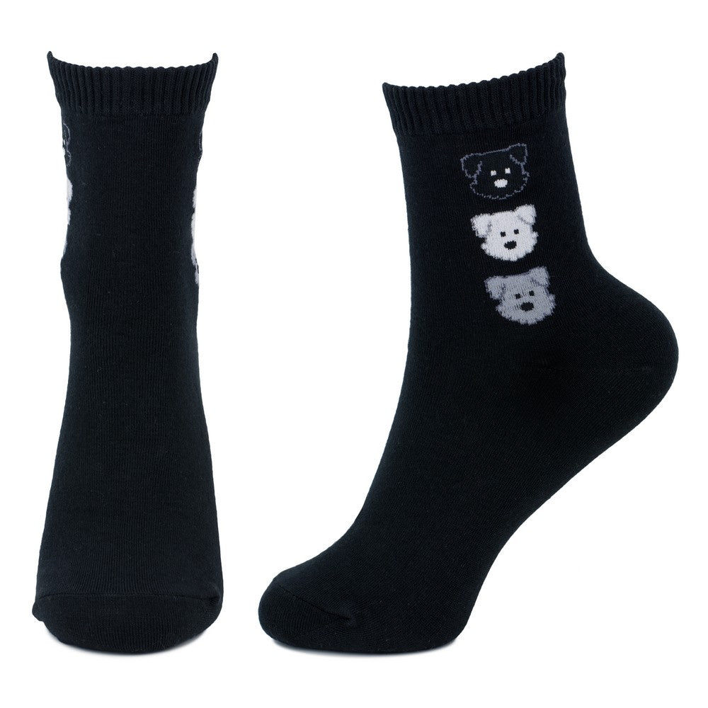 Ladies Dog Trio Black Socks