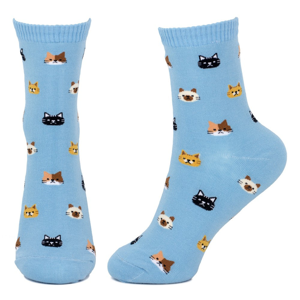 Ladies Cat Parade Blue Socks