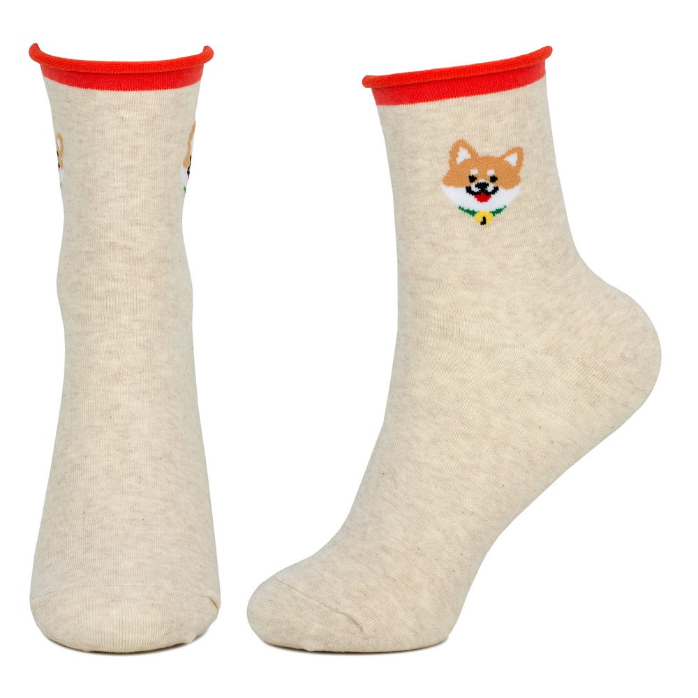 Ladies Man's Best Friend Beige Socks